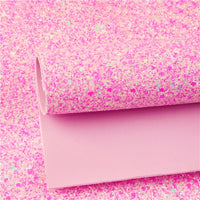 Light Pink Velvet with Pink Heart Chunky Glitter Double Sided Sheet
