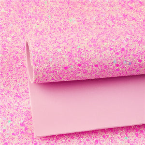 Light Pink Velvet with Pink Heart Chunky Glitter Double Sided Sheet