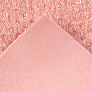 Pearl Pink with Pink Faux Fur Gold Spot Double Sided Sheet