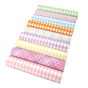 Gingham Pattern Faux Leather Full Sheet Pack of 9