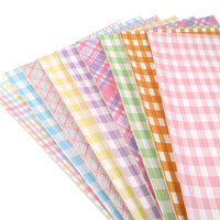 Gingham Pattern Faux Leather Full Sheet Pack of 9
