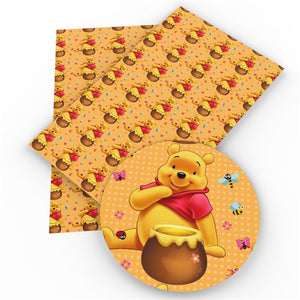Pooh Bear & His Honey Pot Faux Leather Sheet