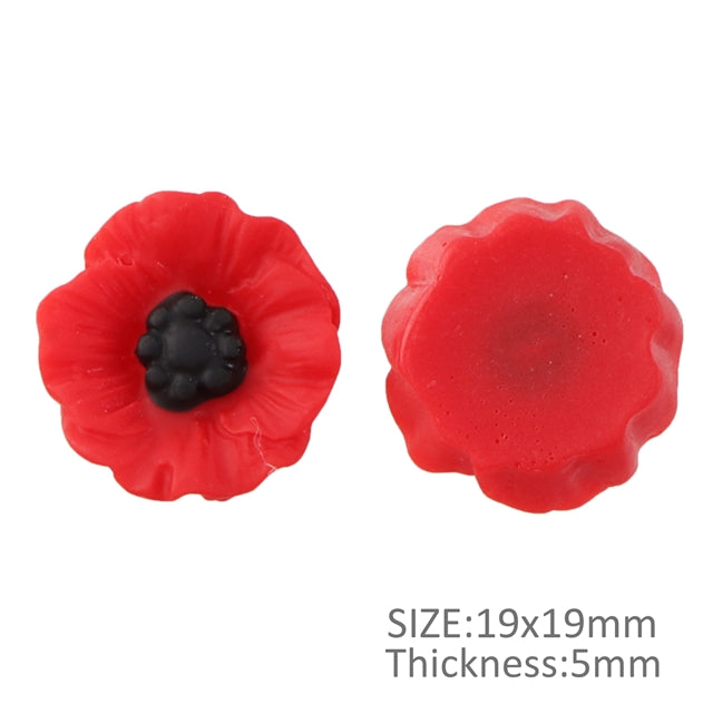 Poppy Flower Resin Embellishment - 3 Sizes Available