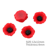 Poppy Flower Resin Embellishment - 3 Sizes Available
