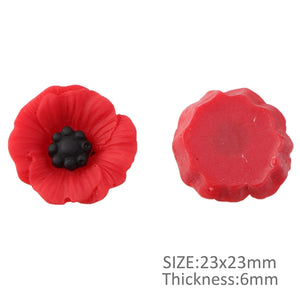 Poppy Flower Resin Embellishment - 3 Sizes Available