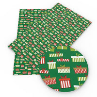 Christmas Presents on Green Faux Leather Sheet