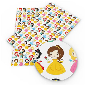 Princess Characters Faux Leather Sheet