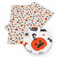 Halloween Pumpkins & Ghosts Faux Leather Sheet