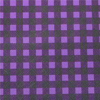 Purple & Black Gingham with Purple Fine Glitter Double Sided Faux Leather Sheet