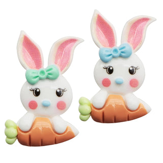 Bunny with Hair Bow Resin Embellishment