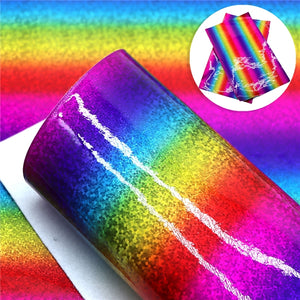 Rainbow Hologram Faux Leather Sheet