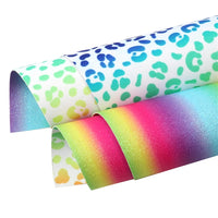 Rainbow Ombre with Rainbow Leopard Double Sided Sheet

