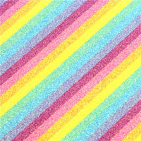 Rainbow Fine Glitter Stripe Faux Leather Sheet
