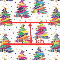 Christmas Rainbow Tree Faux Leather Sheet