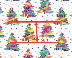 Christmas Rainbow Tree Faux Leather Sheet