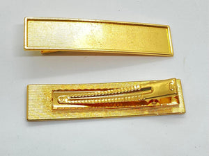 Hollowed Gold Rectangle Solid Clip