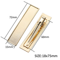 Hollowed Gold Rectangle Solid Clip
