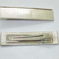 Hollowed Silver Rectangle Solid Clip