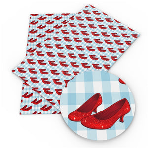 Red Shoes Faux Leather Sheet