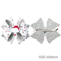 Pre Cut Christmas Reindeer White Faux Leather Bow