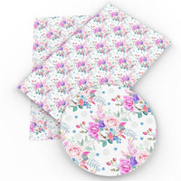 Floral Roses Pastel Bunch Faux Leather Sheet