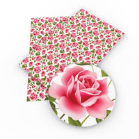 Floral Roses on White Faux Leather Sheet

