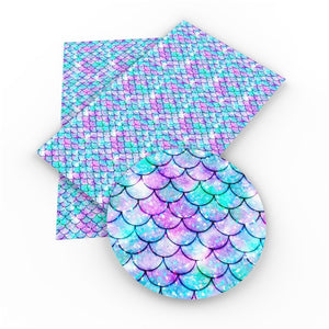 Mermaid Scales  Faux Leather Sheet