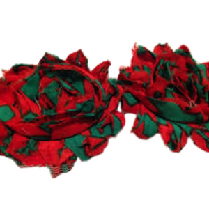 Shabby Flower Christmas - Green & Red