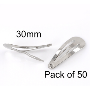 Silver Snap Clips 30mm (50)