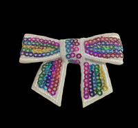 Sequin Bow with Tails 2"

