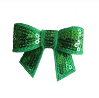 Sequin Bow with Tails 2"
