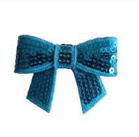 Sequin Bow with Tails 2"

