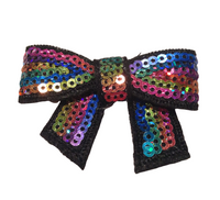 Sequin Bow with Tails 2"
