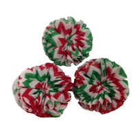 Christmas Chevron Chiffon Flower Unfinished  6.3cm
