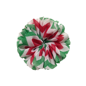 Christmas Chevron Chiffon Flower Unfinished  6.3cm