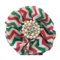 Christmas Chiffon with Pearl/Rhinestone Cluster Centre 9cm
