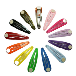 Solid Coloured Snap Clip With Glue Pad - 50mm (10)