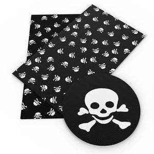 Skull & Crossbones Faux Leather Sheet