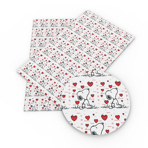 Snoopy In Love Faux Leather Sheet