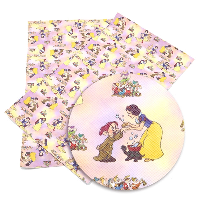 Princess Snow White & Dwarfs Faux Leather Sheet