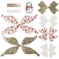 Pre Cut Christmas Snowman Faux Leather Bow
