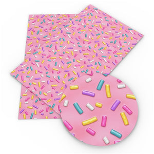 Sprinkles Bright on Pink Faux Leather Sheet