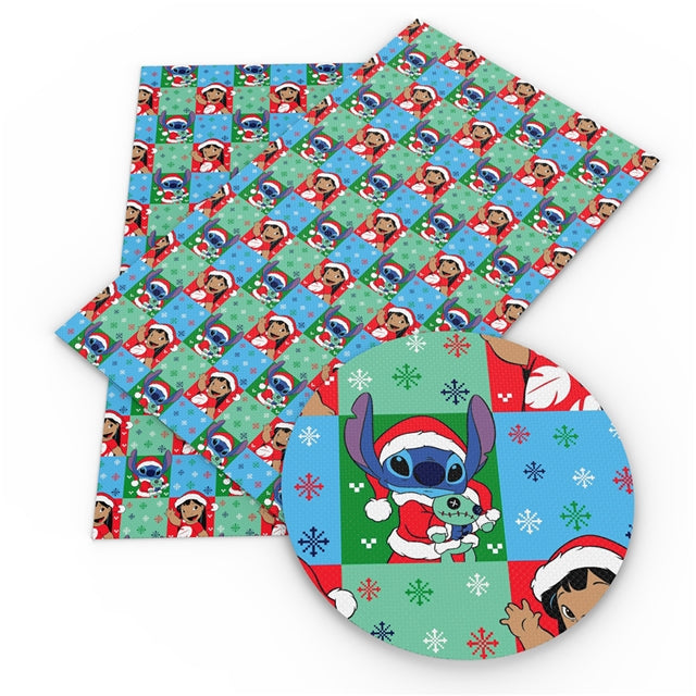 Christmas Stitch in Squares Faux Leather Sheet