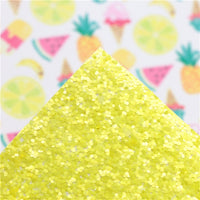Summer Time Fun with Yellow Chunky Glitter Double Sided Faux Leather Sheet
