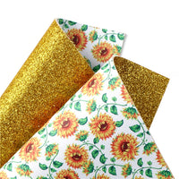 Sunflowers with Yellow Fine Glitter Double Sided Sheet
