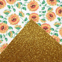 Sunflowers with Yellow Fine Glitter Double Sided Sheet