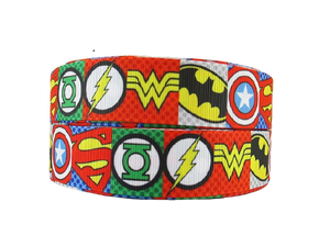 Superhero Symbols 1" Ribbon