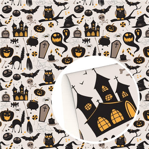 Halloween Things Faux Leather Sheet