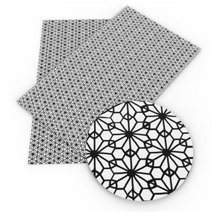 Tile Style - Black & White Faux Leather Sheet