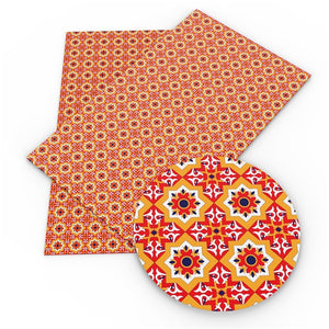Tile Style - Orange Faux Leather Sheet